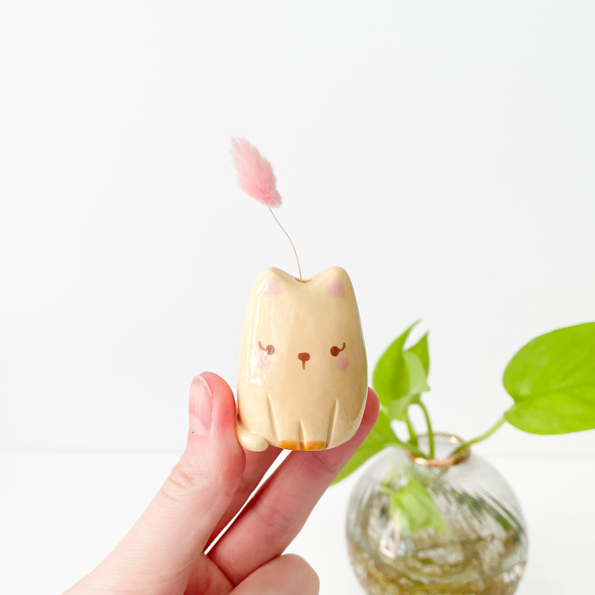 Caramel Cat Mini Vase