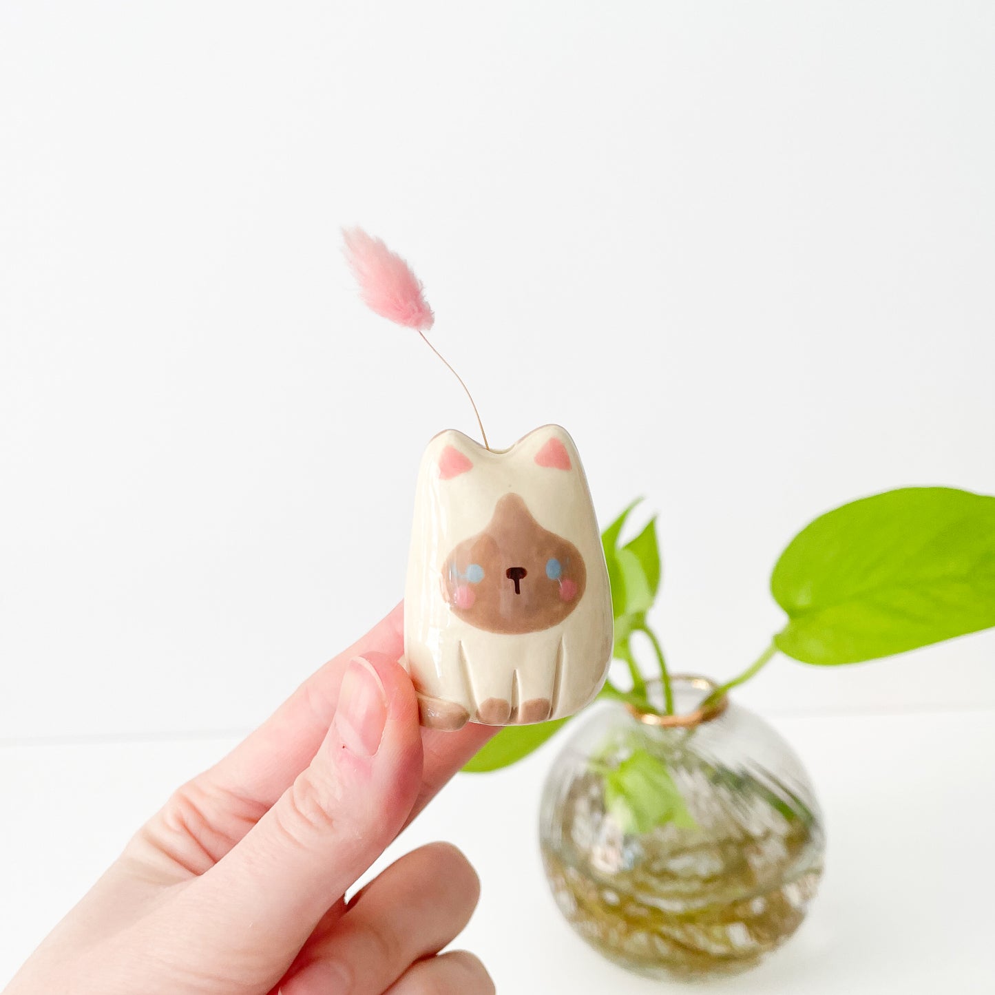Siamese Cat Mini Vase - Design #2